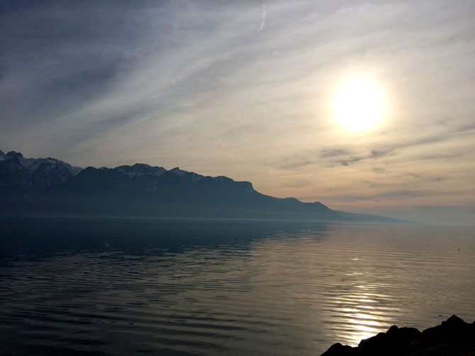 Lac Léman, Thonon en face.
