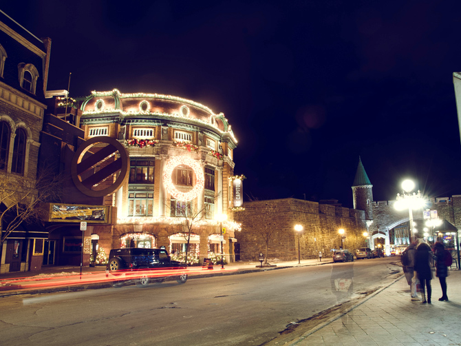 Centre ville avec les fortifications de Québec.